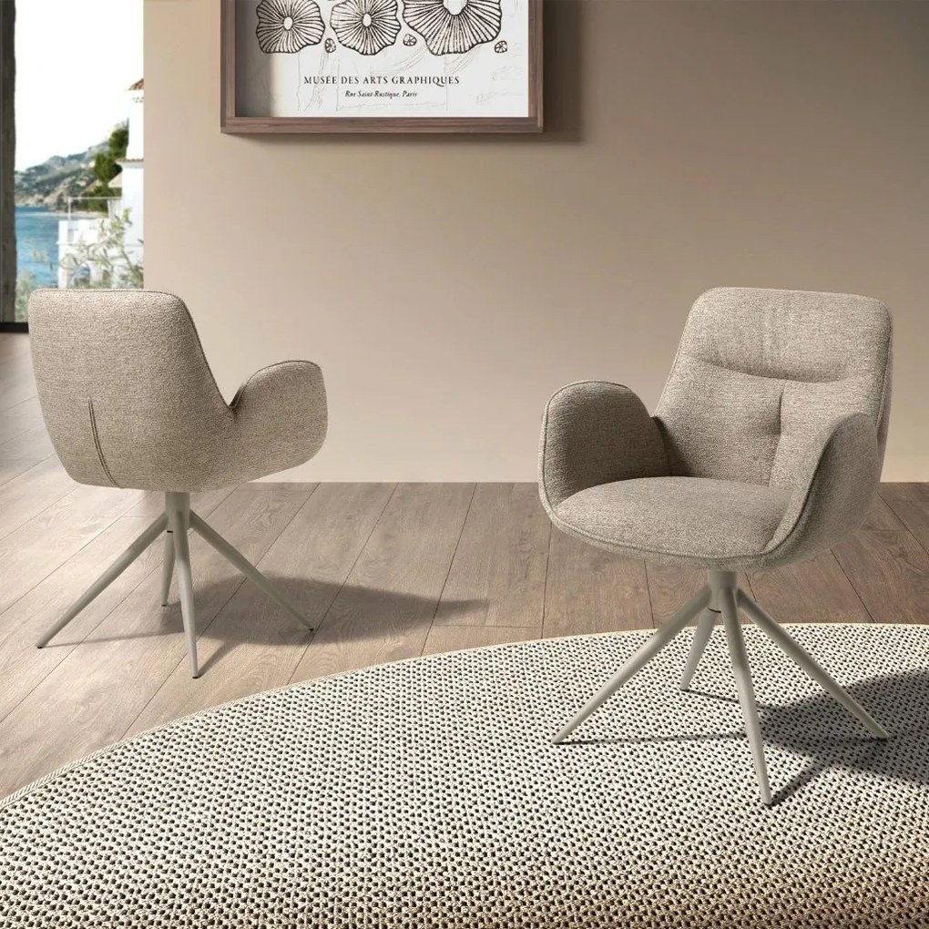 Scaun modern pivotant Beige fabric