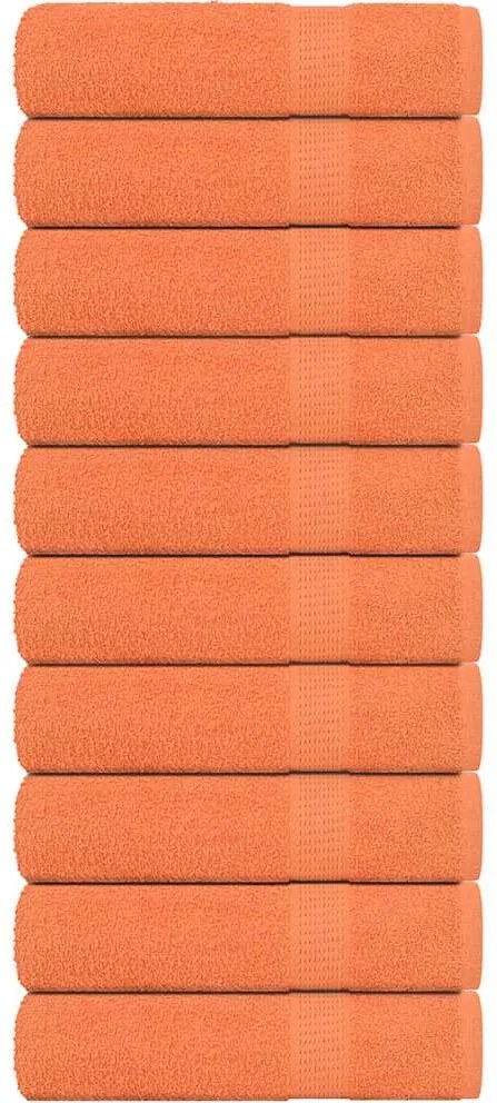 vidaXL Prosoape de baie, FROGN, 10 buc., portocalii, 100x150 cm, 360 g/m²