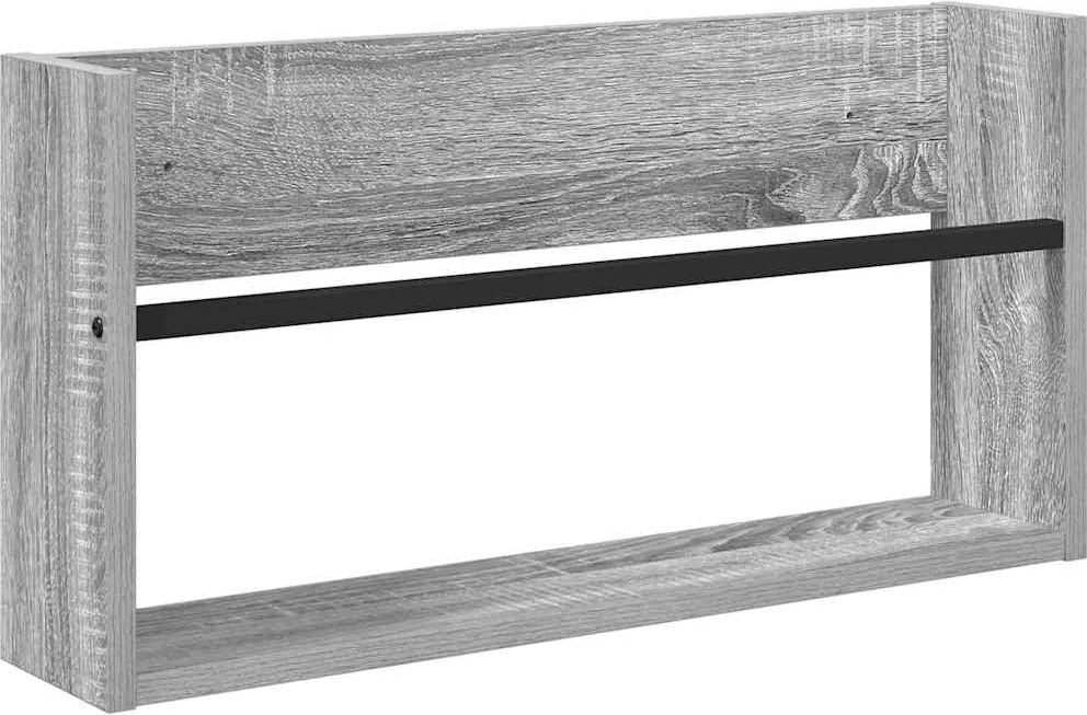 vidaXL Raft pentru reviste Gri Sonoma 60 x 12 x 30 cm Lemn compozit
