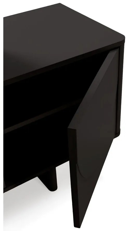 Comodă TV neagră 180x55x40 cm Solei – MOME