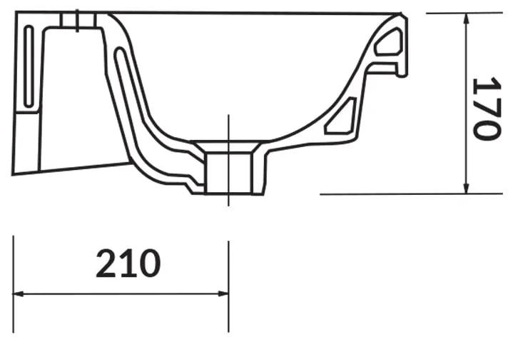 Lavoar baie pentru mobilier alb lucios 80 cm Cersanit Moduo 800x380 mm