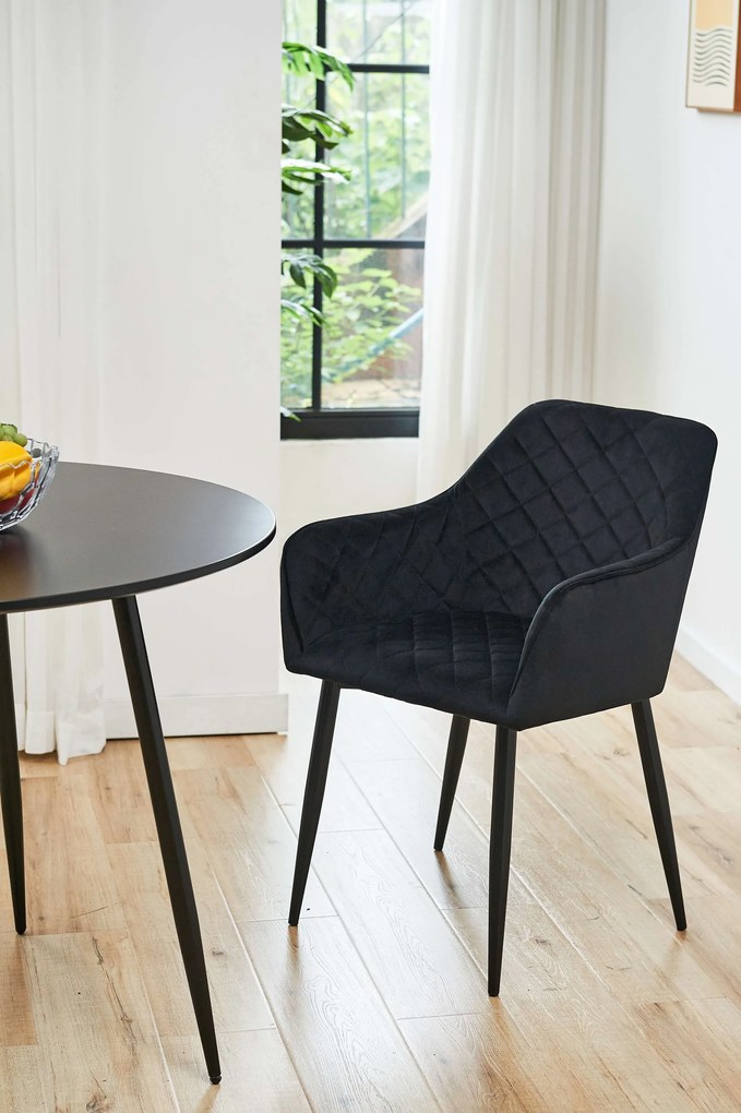 Scaun de masă Sunanda (Negru) (2buc). 1069502