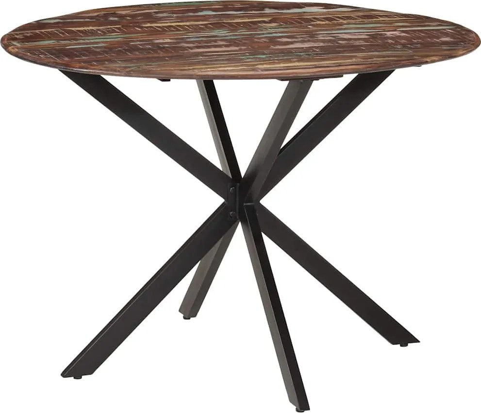 vidaXL Masă de bucătărie, Ø110x78 cm, lemn masiv de mango și oțel