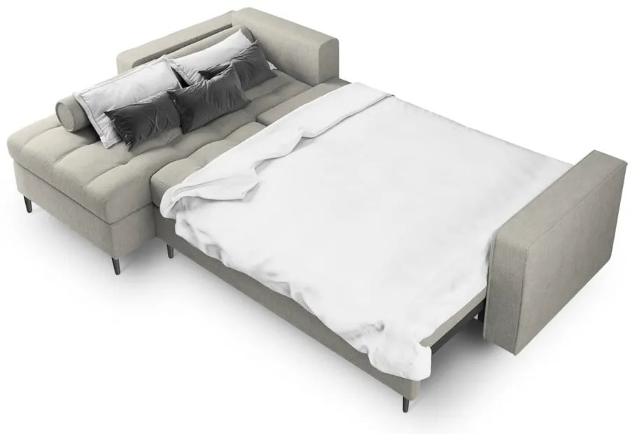 Canapea extensibilă cu șezlong stânga Milo Casa Santo, gri deschis