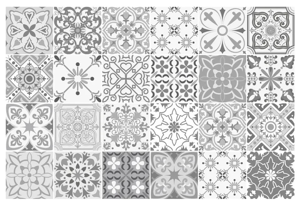 Set 24 autocolante Ambiance Gythio, 15 x 15 cm
