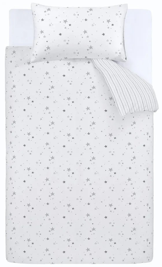 Lenjerie de pat pentru copii alb din bumbac pentru pat dublu 200x200 cm Stars – Bianca