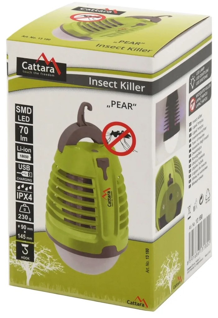 Lanternă reîncărcabilă și prinzător deinsecte Cattara Pear 2in1