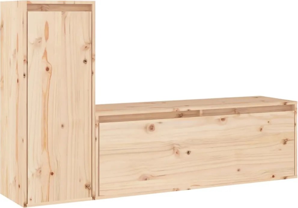 vidaXL Comode TV, 2 buc., lemn masiv de pin