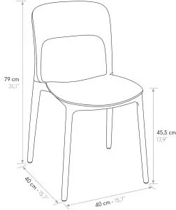 PAZZO DESIGN Set de 4 scaune Luana negru din polipropilenă | Aosom Romania