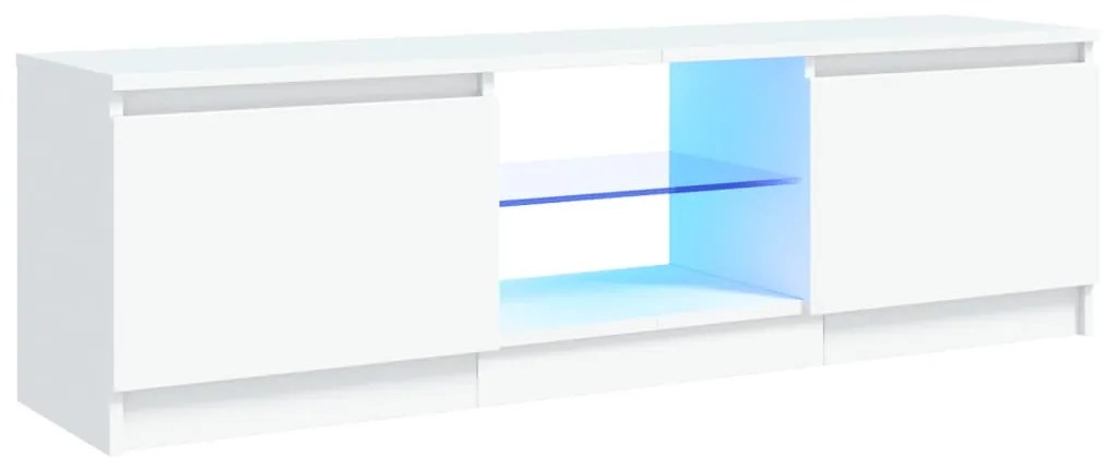 804283 vidaXL Comodă TV cu lumini LED, alb, 120x30x35,5 cm