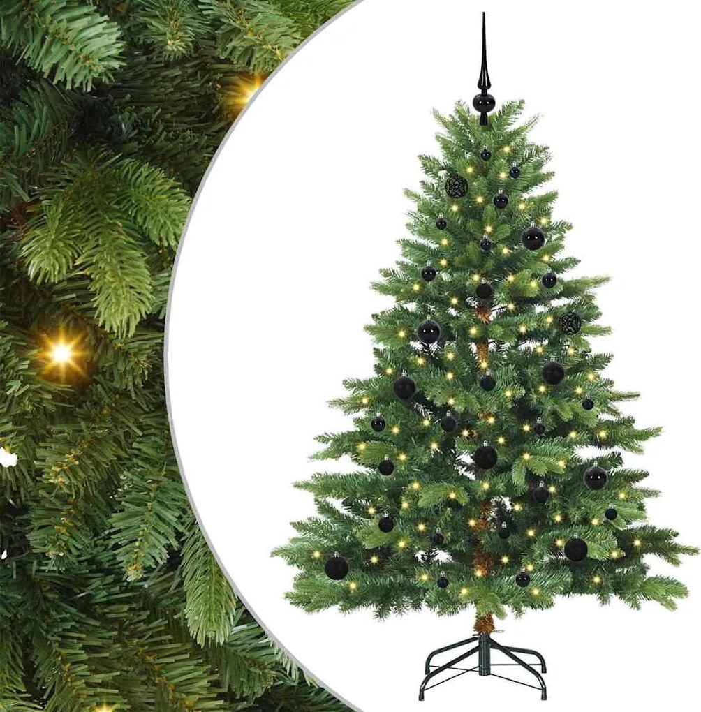 vidaXL Brad de Crăciun artificial cu 150 LED Verde 150 cm PE și PVC