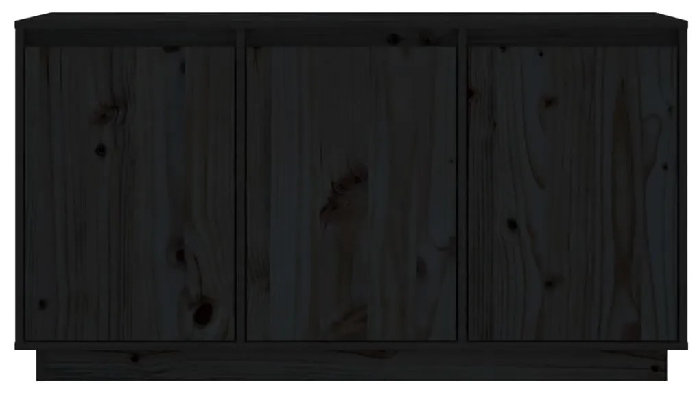 Servanta, negru, 111x34x60 cm, lemn masiv de pin 1, Negru