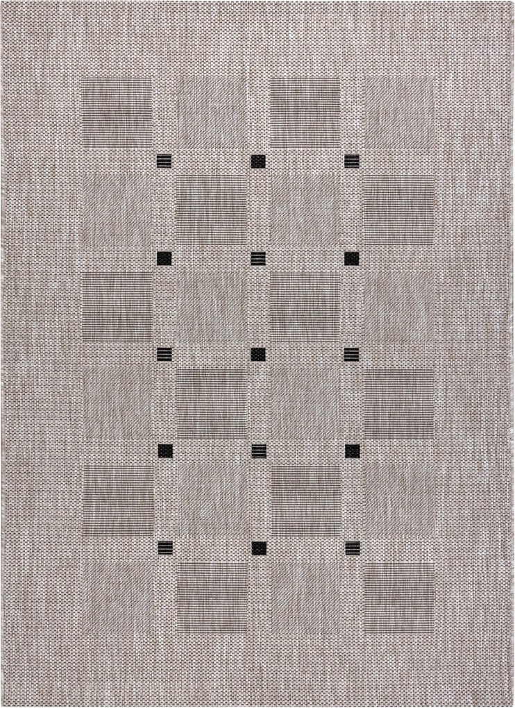 Covor sisal Floorlux 20079 Pătrat argintiu si negru - SECUNDAR-COTATI PRODUSUL