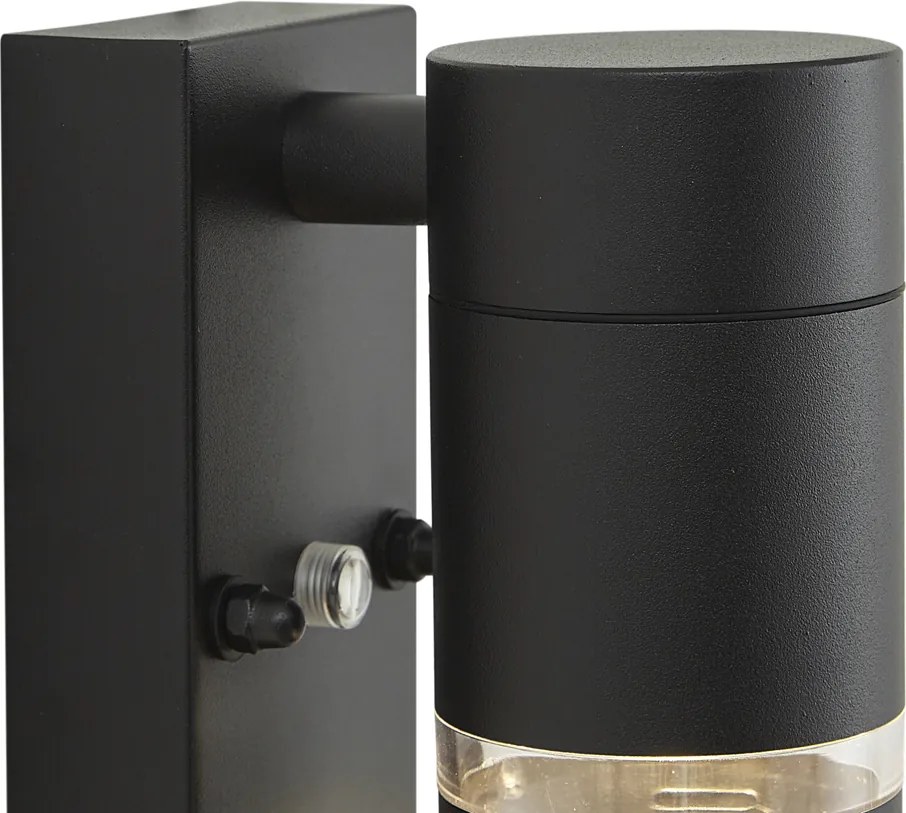 Lampă modernă de perete pentru exterior neagră IP44 cu senzor crepuscular - Ensam