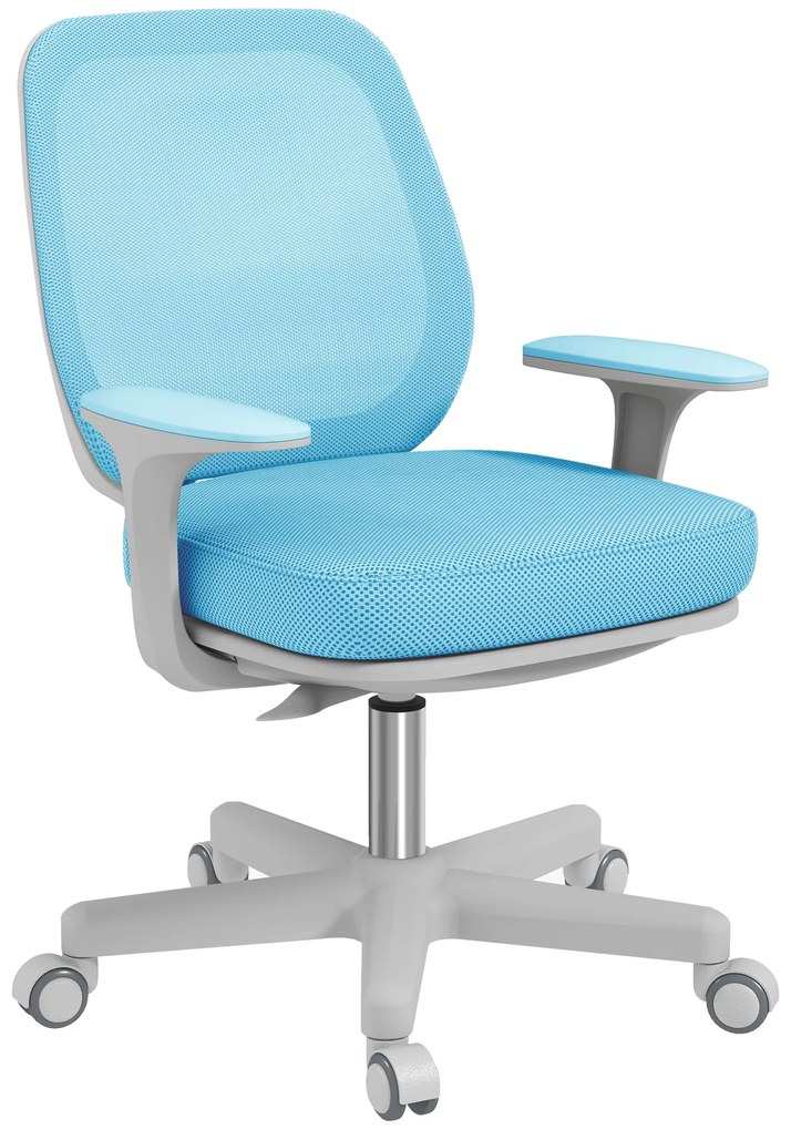 Vinsetto Scaun Birou Ergonomic cu Înălțime Reglabilă, Scaun Rotativ și Respirabil cu Înclinare, 55x48x82.5-94.5 cm, Albastru | Aosom Romania