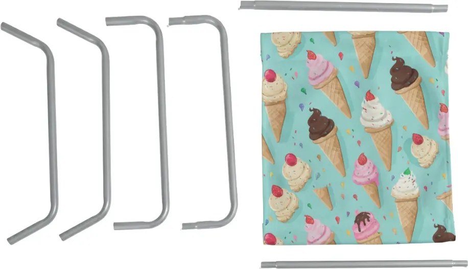 Sezlong de plaja pliabil SAND ICE CREAM, colorat