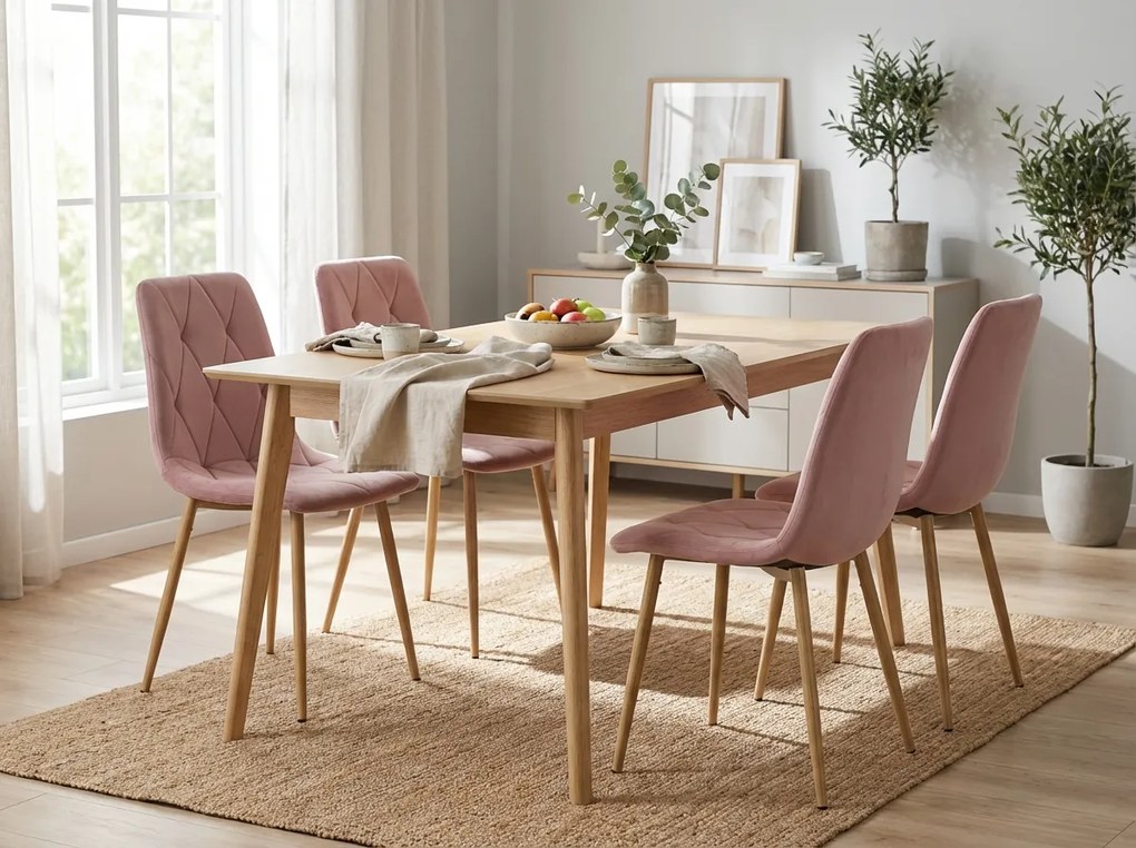 Scaun de catifea roz vechi LIBRA CLOUD ROSE