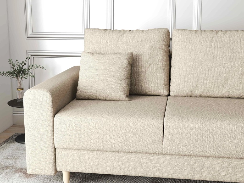 Canapea extensibilă dumonde cu ladă de depozitare si sezut confortabil din spuma high-density, Kronos Enjoy Camel 210x100 cm