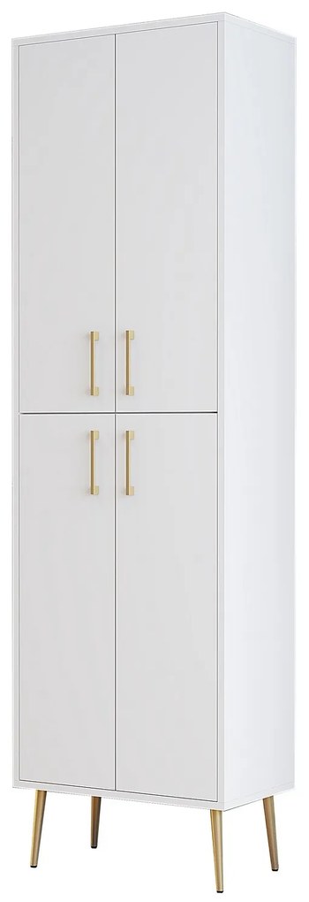 Dulap cu rafturi Betina A (Alb + Auriu). 1088326