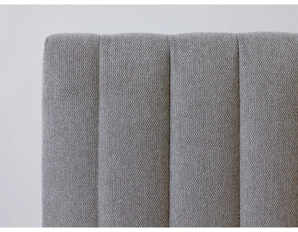 Pat matrimonial gri deschis/natural cu somieră 180x200 cm Oceane – Bobochic Paris