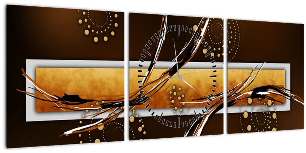 Tablou abstracției - Fluturi (cu ceas) (90x30 cm)