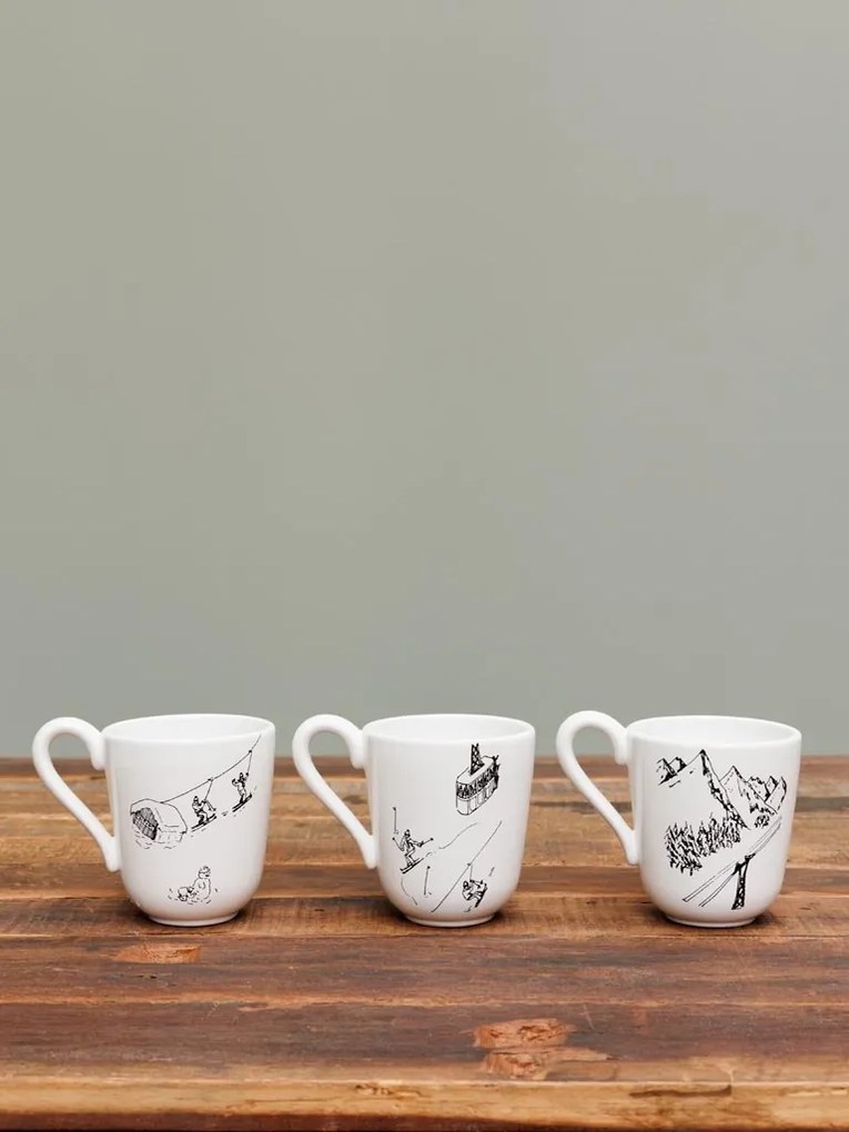Set 3 cani din ceramica, Trip