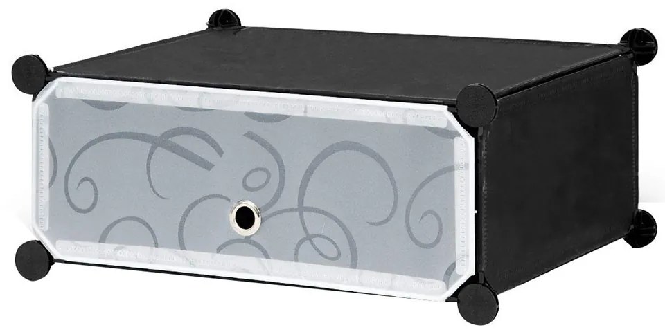 Dulap tip pantofar modular din plastic-negru