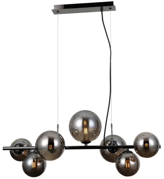 ITALUX PND-406007-7A-BCR - Lustră pe cablu CANELLO 7xG9/5W/230V negru