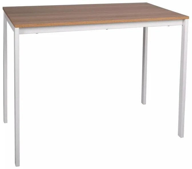 Masa de sufragerie alba RAMOD 100x60 cm, decor stejar