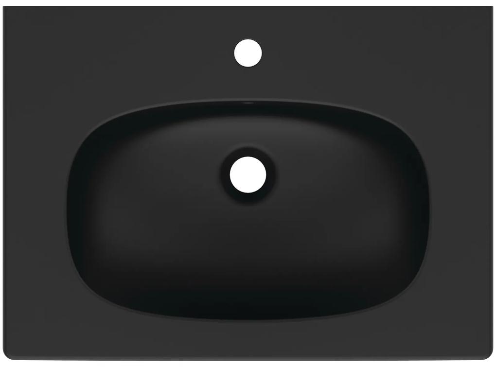 Lavoar incastrat negru mat 63 cm, dreptunghiular, Ideal Standard Tesi Negru mat, 625x450 mm