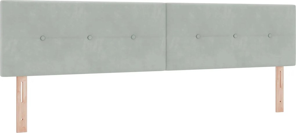 vidaXL Tăblie LED cu benzi LED Manual Gri deschis 200 cm Catifea