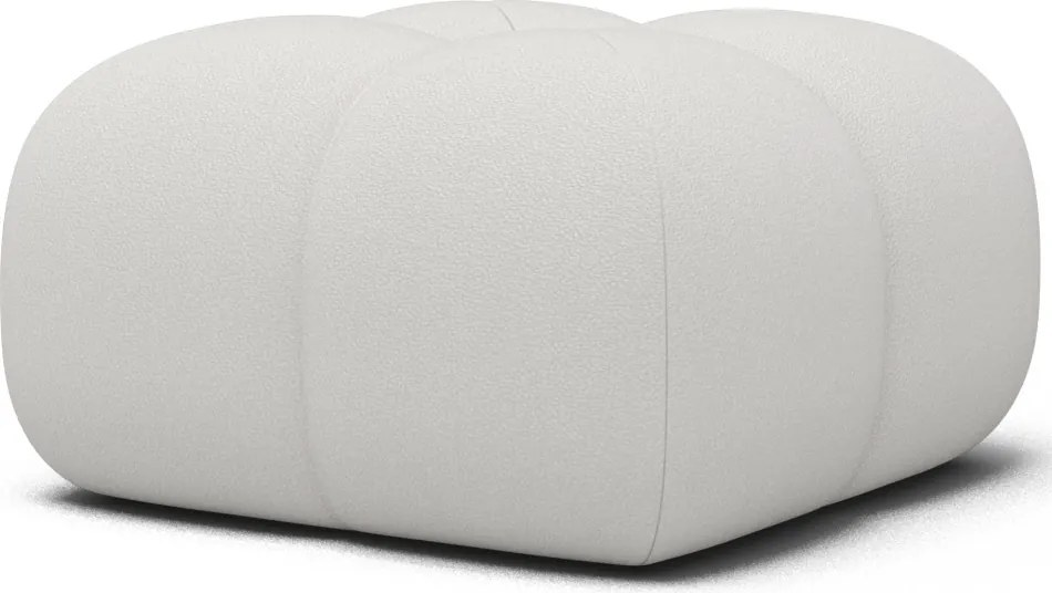 Puf Tapitat Covio 85x85x52 cm, alb Velvet – Paolli 01