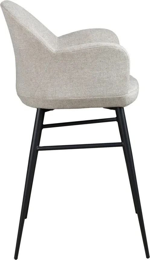 Scaun de bar design LUX, Metal, Tesatura, Light grey