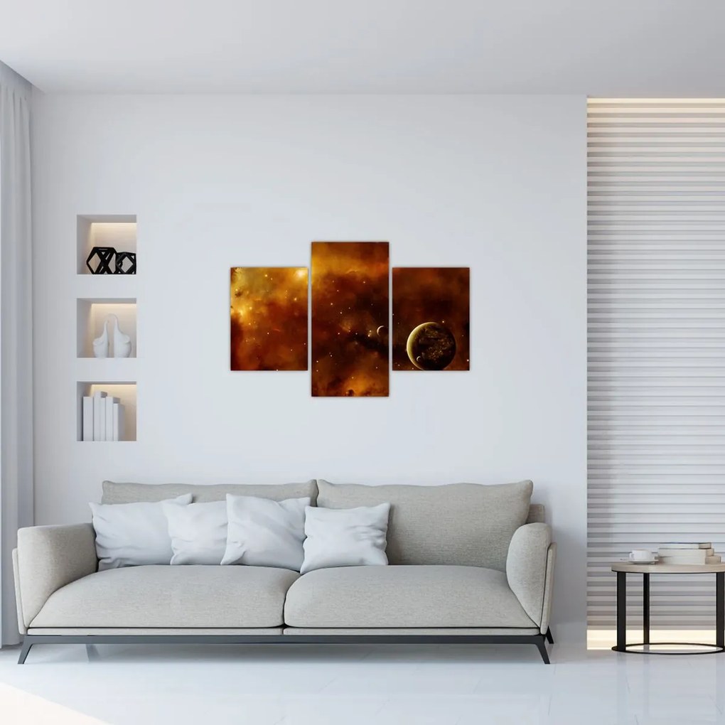 Tablou - Planete cu nebuloasă (90x60 cm)