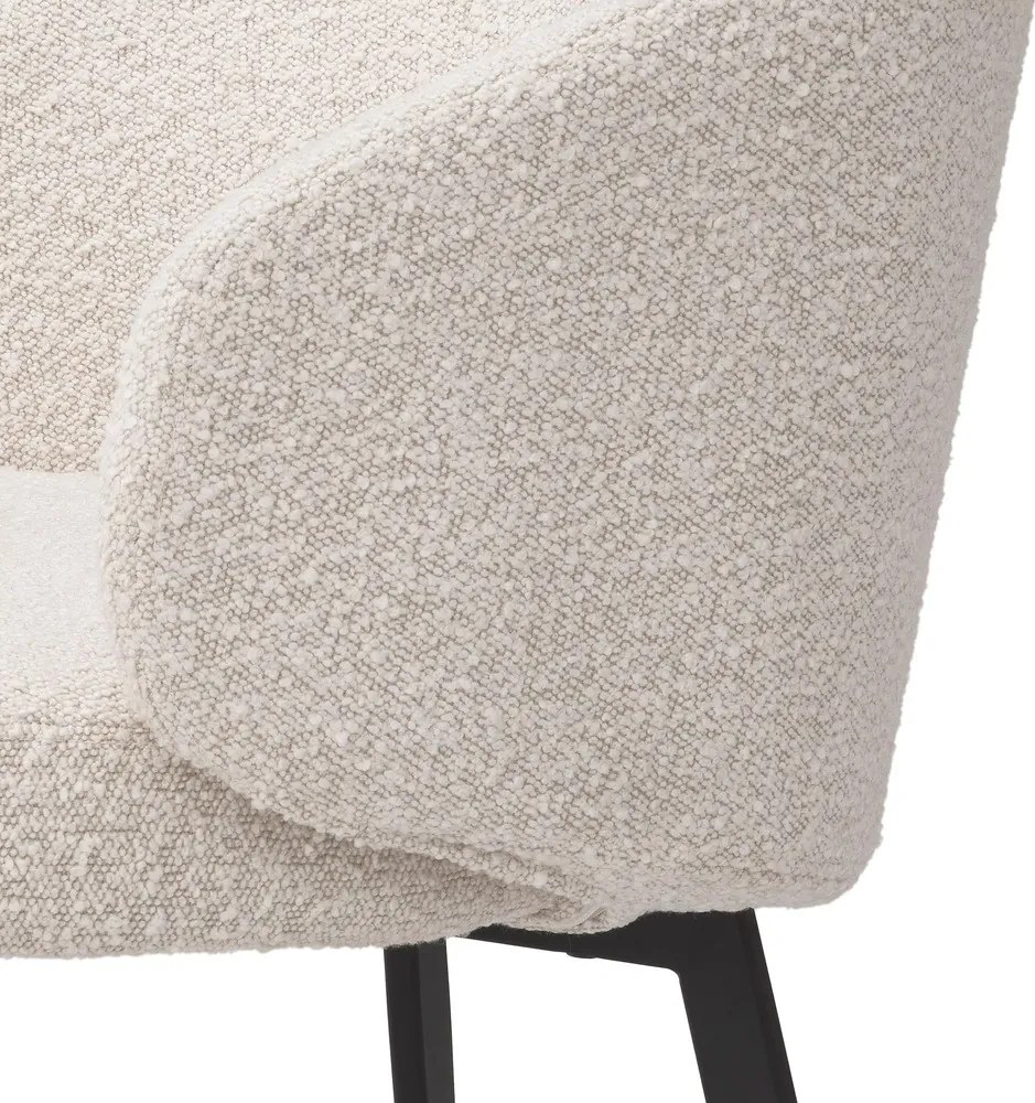 Set de 2 scaune cu brate design LUX Lloyd, boucle crem 115093 HZ