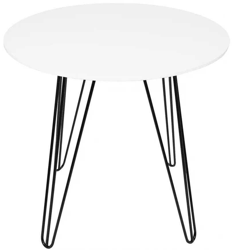 Masa rotunda de dining HARRY 100x100, albă
