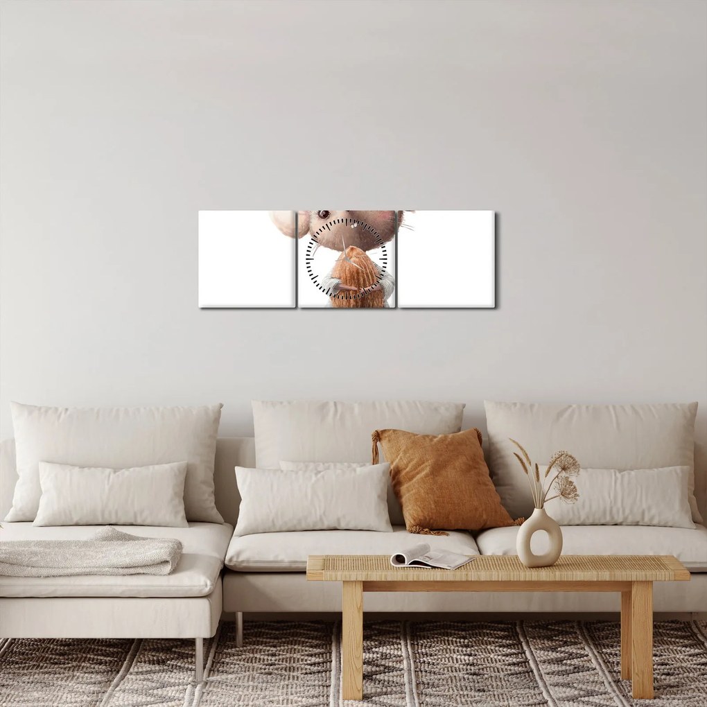 Tablou - Animăluț în acuarelă N⁰2 (cu ceas) (90x30 cm)
