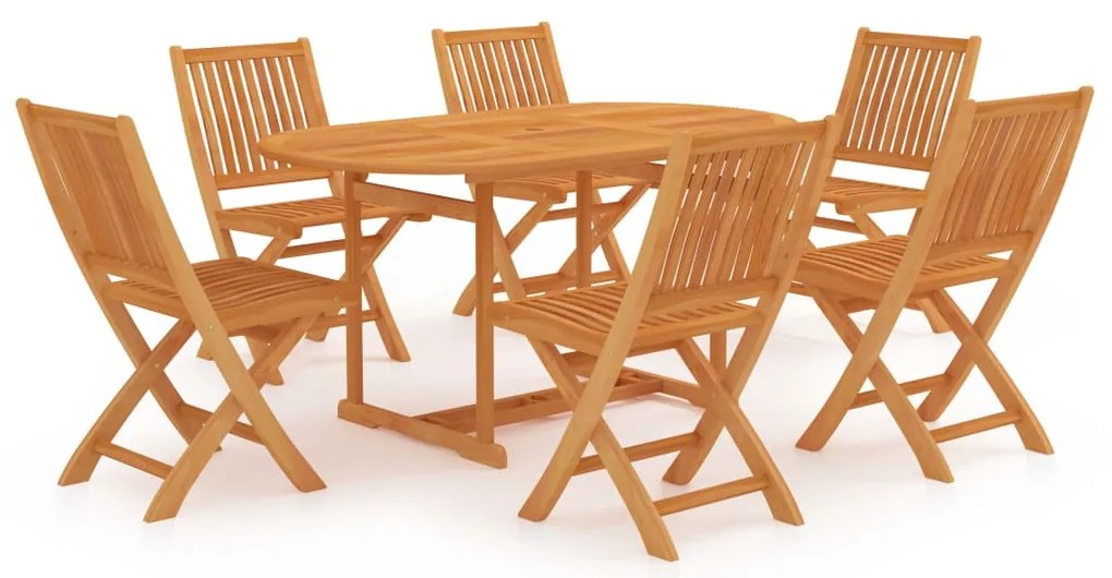 vidaXL Set mobilier grădină, 7 piese, lemn masiv de tec