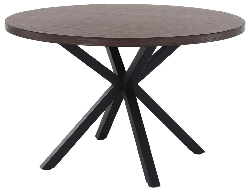 Masă de sufragerie, stejar închis / negru, diametru 120 cm, MEDOR