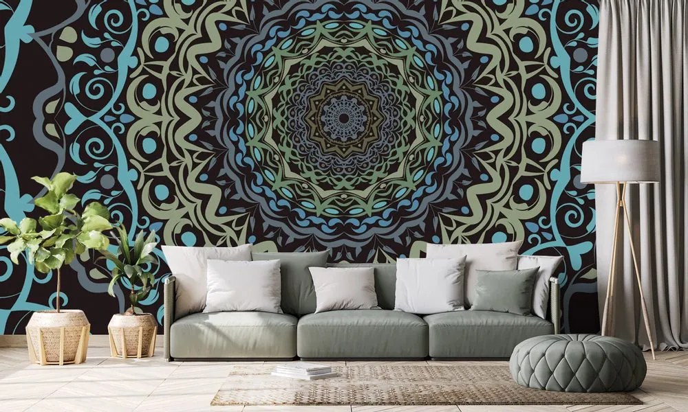 Tapet autoadeziv Mandala abstractă în stil vintage