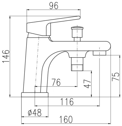 RAV Slezák COLORADO CO148.0 - Baterie pentru cadă, 14,6 cm, crom lucios