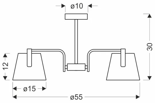 Lustră pe tijă AMBERG 3xE14/40W/230V maro