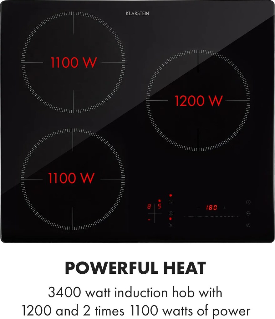 Klarstein TrinityCook, plită cu inducție, 3400 W, control tactil, sticlă