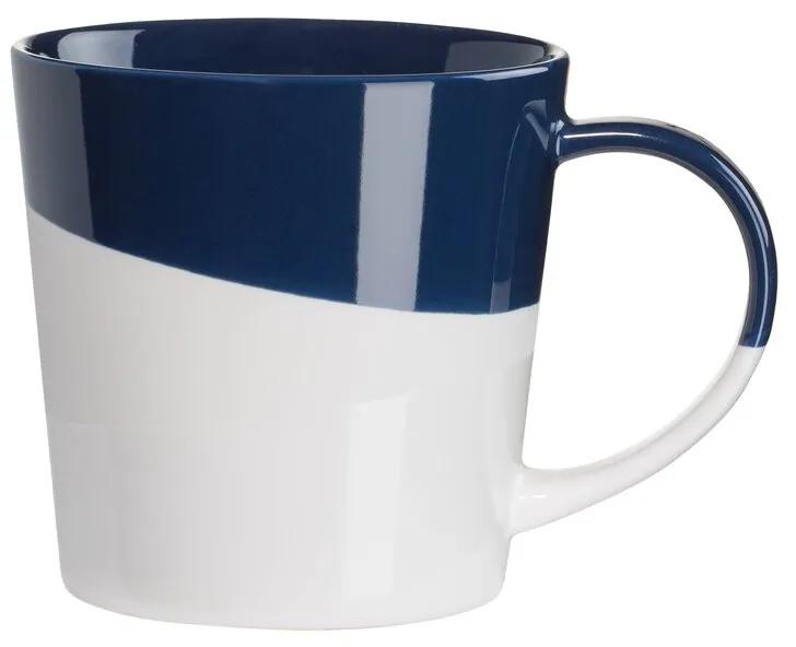 Cana de cafea Newport, portelan, alb/albastru, 13 x 9,5 cm