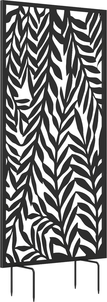 Outsunny Separator de cameră 65 x 130 cm, paravan freestanding/suspendat, panou de protecție vizuală din metal, Negru | Aosom Romania