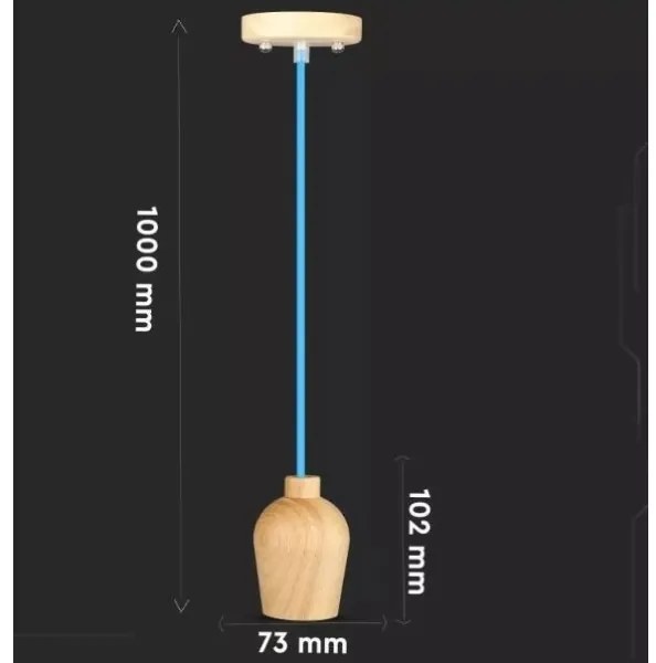 Lustră pe cablu 1xE27/60W/230V albastră
