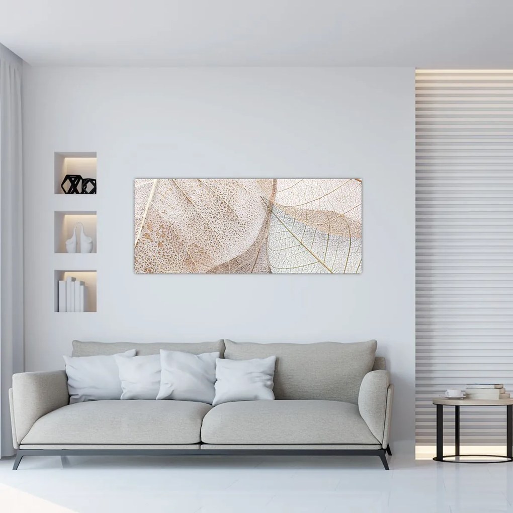 Tablou - Frunze bej (120x50 cm)