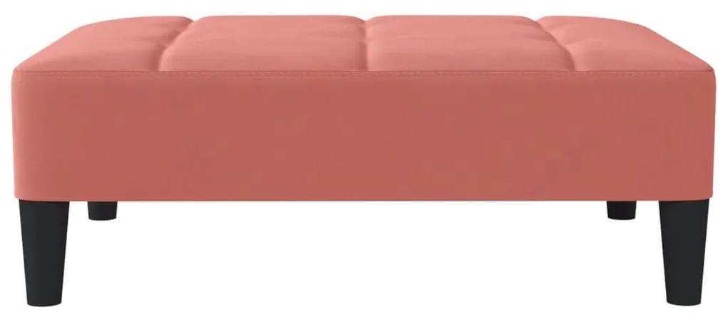 Taburet, roz, 78x56x32 cm, catifea Roz