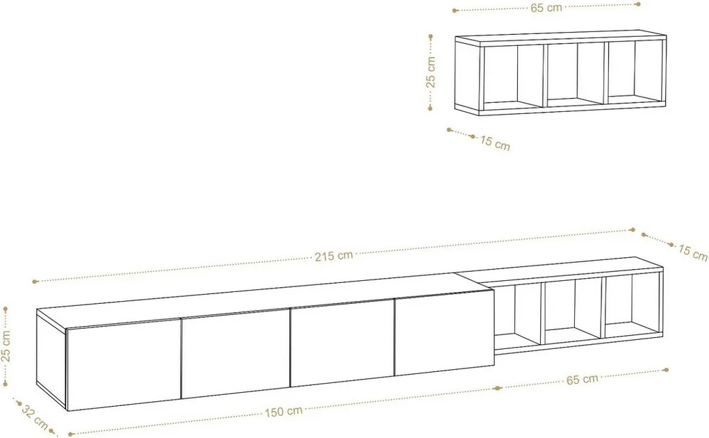 Perete TV Pia White and Oak