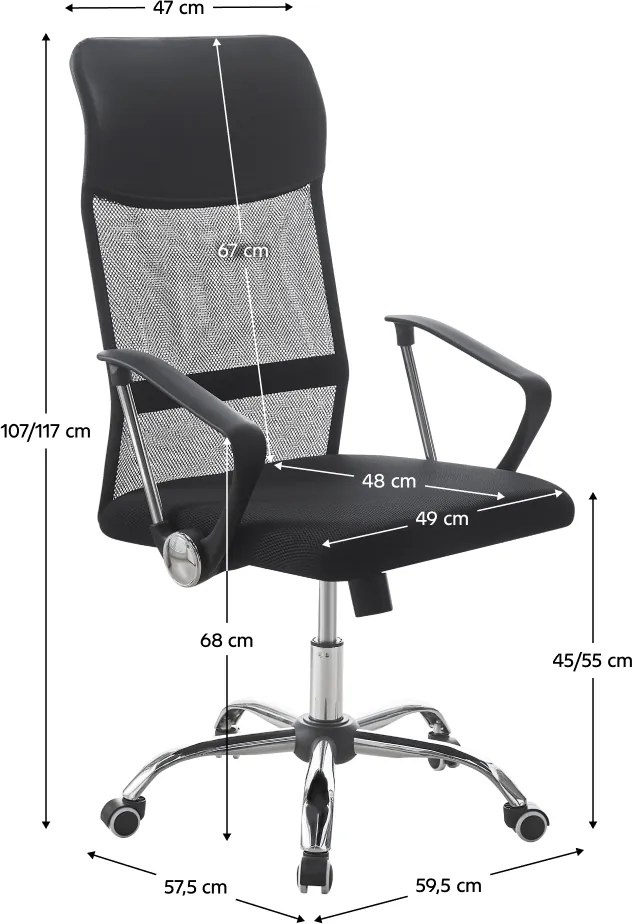 Scaun birou, negru, TC3-973M 5 NEW